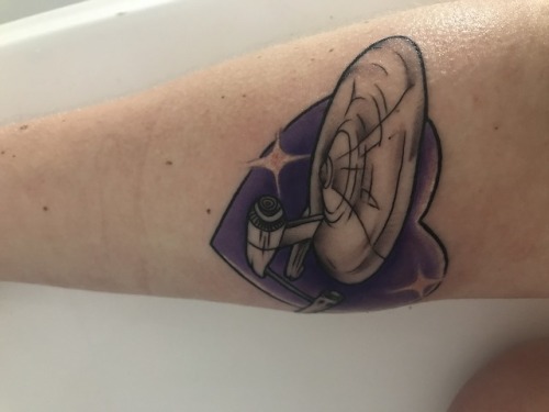 Finally got my Star Trek tattoo! My own design recreated by my talented tattoo artist!