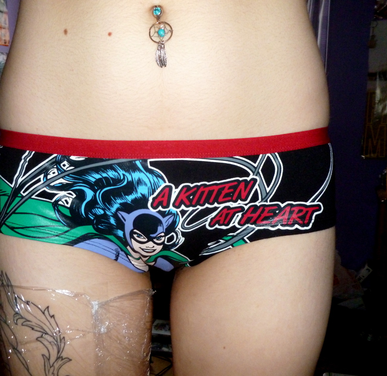 in-the-dark-i-see:  Ignore the cling film and appreciate my pants. 