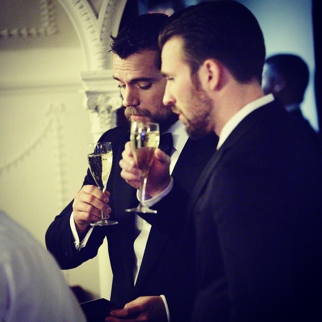 ramblingsofacuriousfangirl:Our two delicious men together in the same room.  Chris
