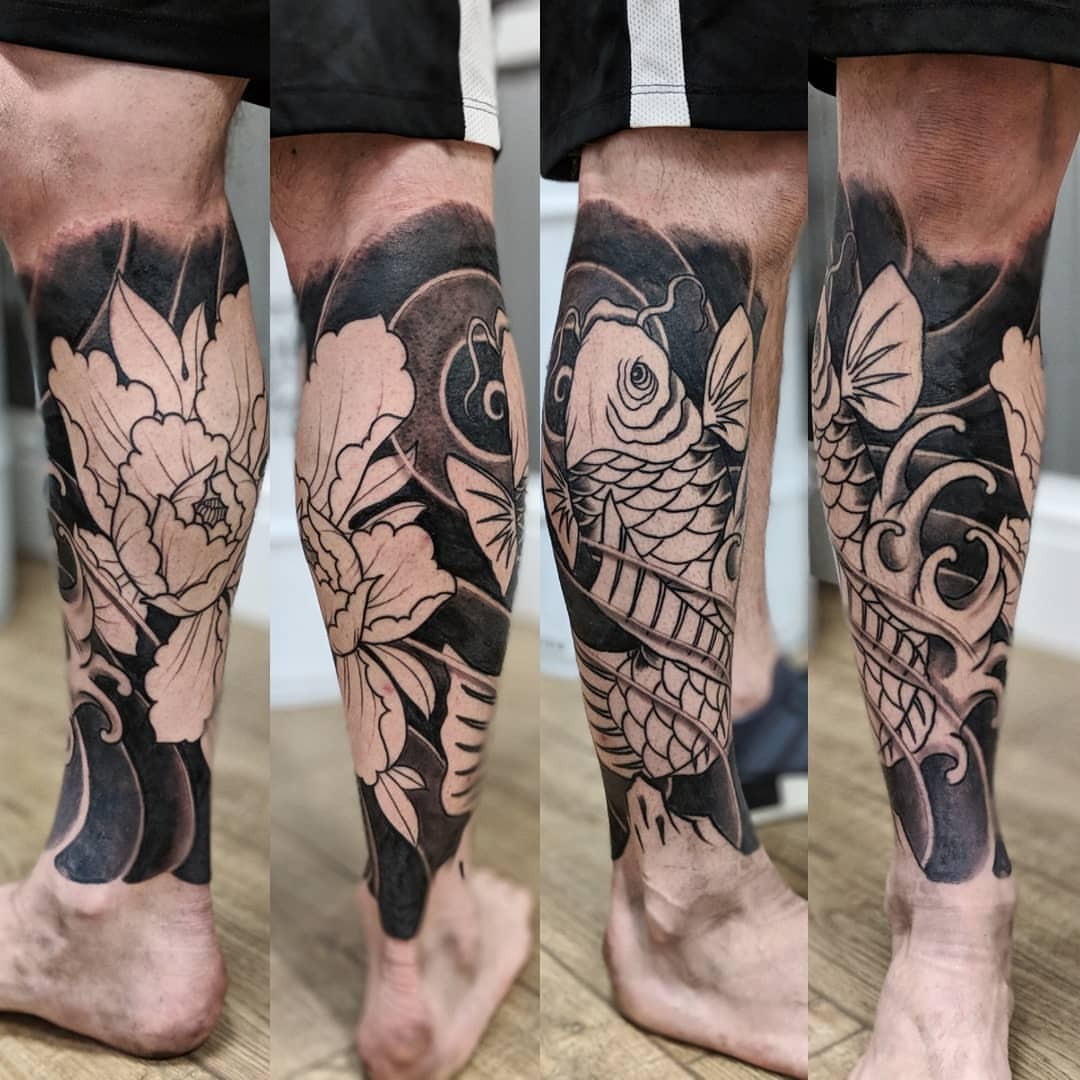 Japanese Ink on Instagram Super bold Japanese leg sleeve tattoo by  buslaytattoo Swipe to the side to see both photos This leg sleeve is  amazing irezumi