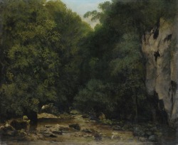 lionofchaeronea:The Stream of Plaisir-Fontaine in the Valley of Puits-Noir, Gustave Courbet, 1864