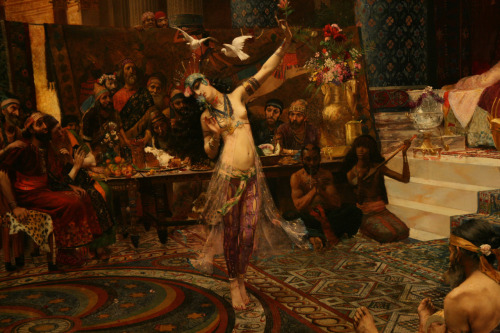 spirit-of-art:Georges Rochegrosse, Salome dancing before King Herod, 1887