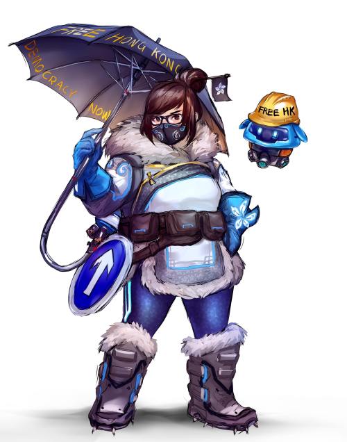 oversalt:yuumei-art:Blizzard banned pro Hearthstone winner for supporting free Hong Kong and took away his prize money. It would be SUCH A SHAME if Mei became a symbol of Hong Kong democracy and got Overwatch banned in China like Pooh did.Join us! Draw