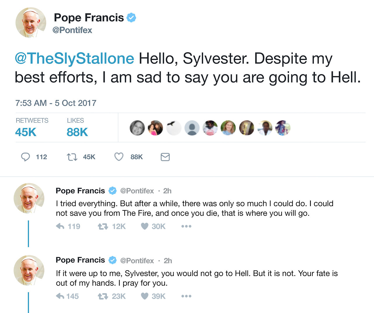 aku-no-homu: clickholeofficial: Heartbreaking: Pope Francis Told Sylvester Stallone