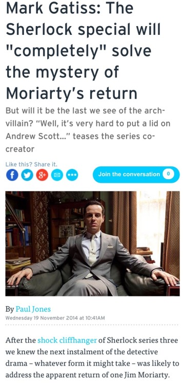 Well someone is lying.Unless: the special is a book Moriarty is writing to pass the time while he’s 