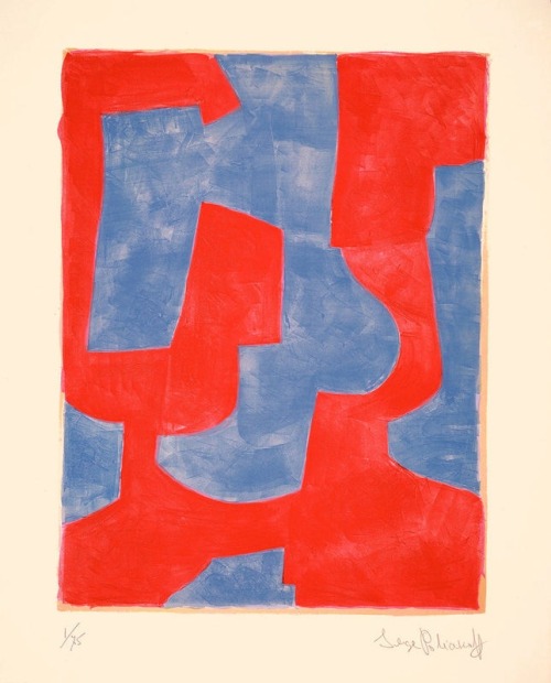 Serge Poliakoff, Composition bleue et rouge, 1966. Galerie Ludorf, Düsseldorf.