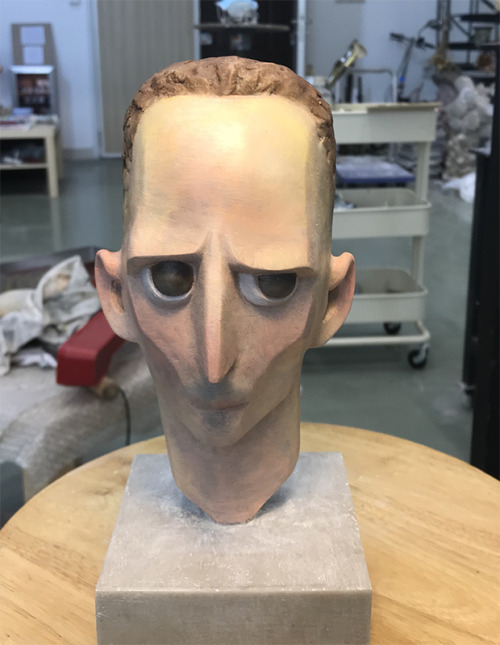 Tom Hiddleston sculpture cute portrait , with oil color