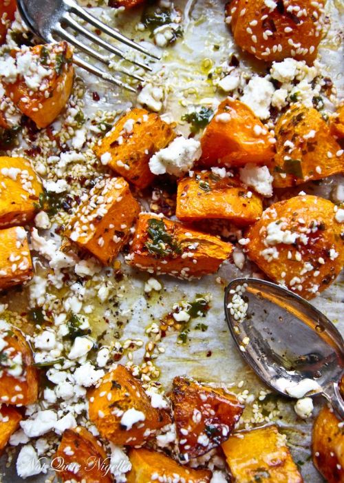 intensefoodcravings: Roasted Pumpkin with Feta and Honey