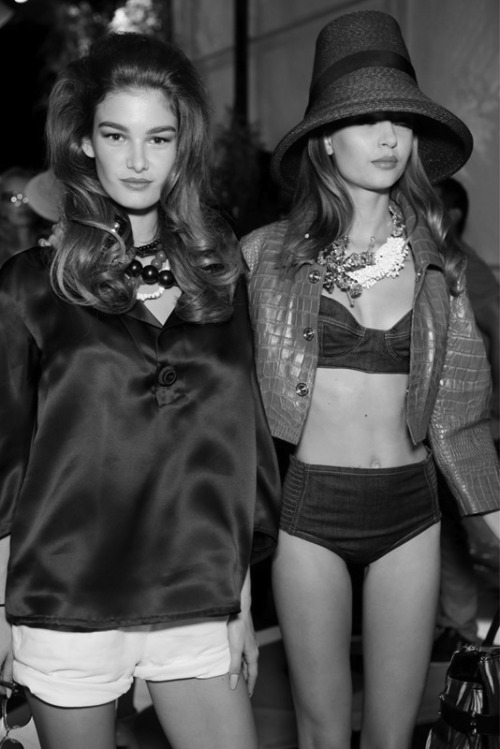 blackandwhitemodel: Dsquared2 Spring Summer 2014 Ophelie Guillermand and Josephine Skriver