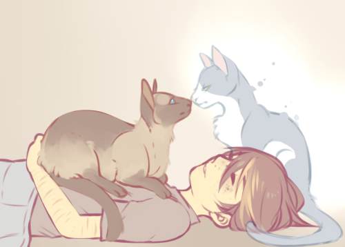 mysticdragon101: loverofscythe: Take care of my human for me, until my return. He is a weak human, a