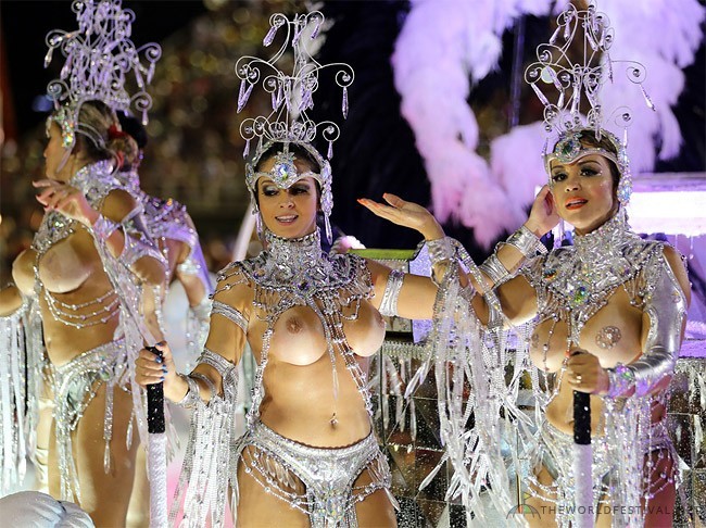   Rio Carnival Brazil 2014, via The World Festival.    Revelers of the Grande Rio