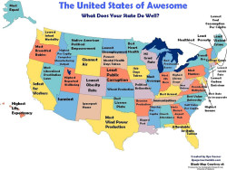 landofmaps:  Map of U.S. state excellence