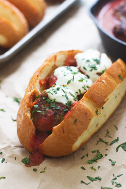 verticalfood:  Garlic Bread Bolognese Meatball Subs 