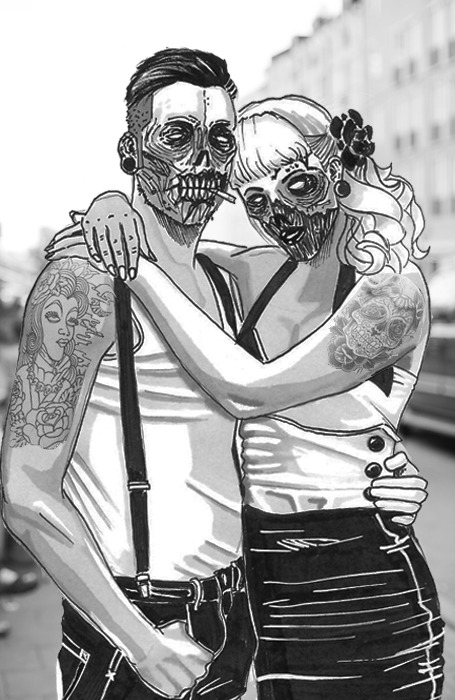 iadamart:  Zombified Rockabilly Couple - I think love will be stronger than death  Perfect!