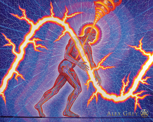 fuckyeahalexgrey:  Alex Grey - Progress of the Soul pt. 71 “Lightworker”, 2013, oil on linen.