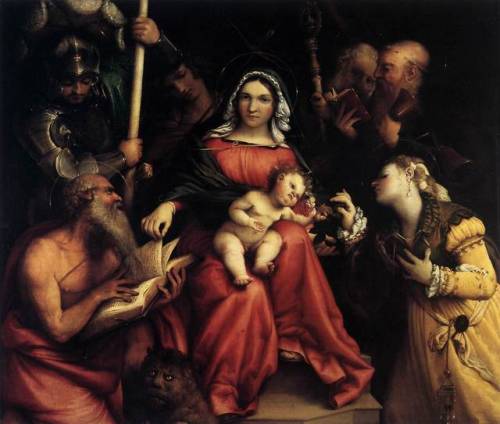 artworks4: ~Mystic Marriage of St. Catherine~ 1524 Lorenzo Lotto ~ Venezia 1480-Loreto 1556-57 Oil o