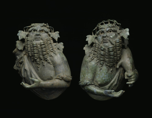 akalle: Roman. Pair of Busts of Silenus, 1st century B.C./1st century A.D. Bronze with traces of sil