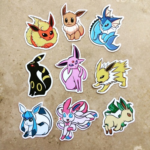 Eeveelution and Ghost Trio stickers are now available in the shop!✨ SHOP ✨ PATREON