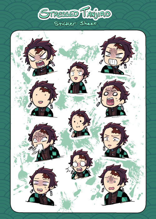 Tanjiro &amp; Nezuko emoji sticker sheets complete!Will I make more? Anybody’s guess! lol