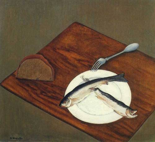 David Shterenberg - Still Life with Herring, 1917-18