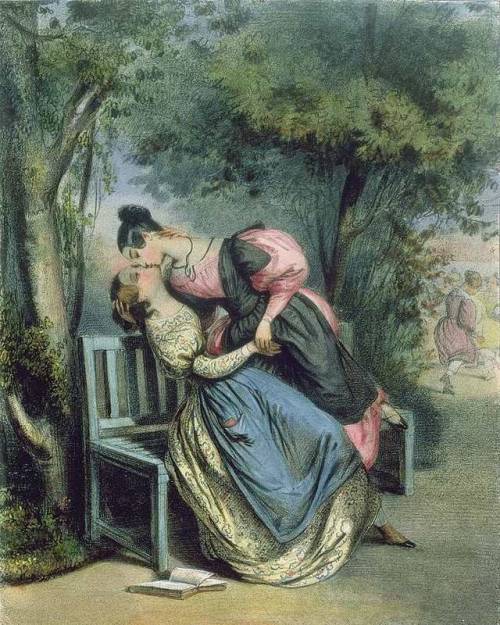 sapphetti:Boarding School Friends (1837) by Unknown Artist, attritubed to French School 