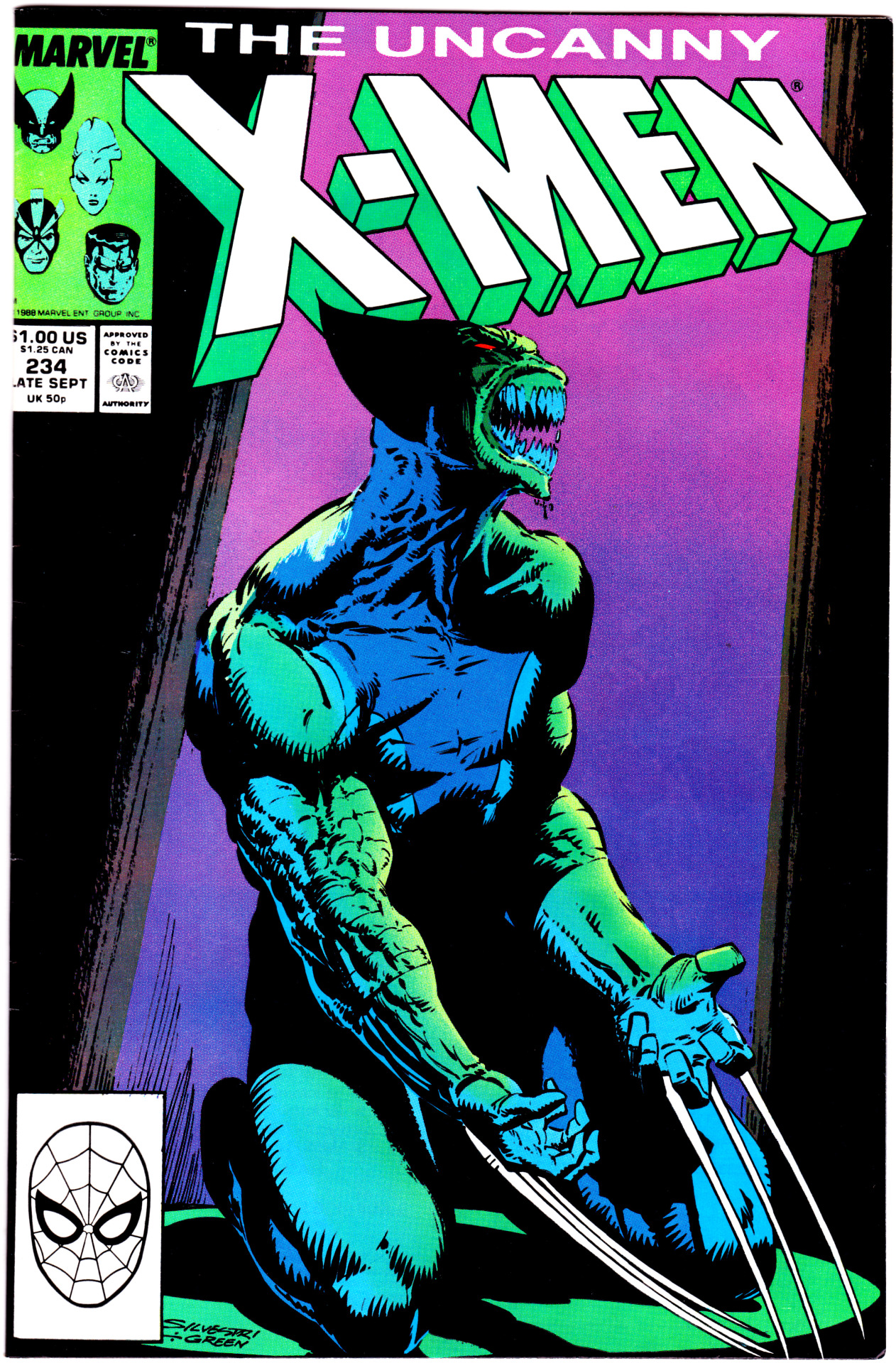 jthenr-comics-vault:  UNCANNY X-MEN #234 (Sept. 1988)Cover Art by Marc Silvestri