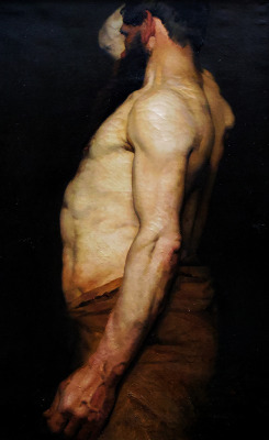 cajolions:Jean-Joseph Weerts, Torse d'homme1866,Huile