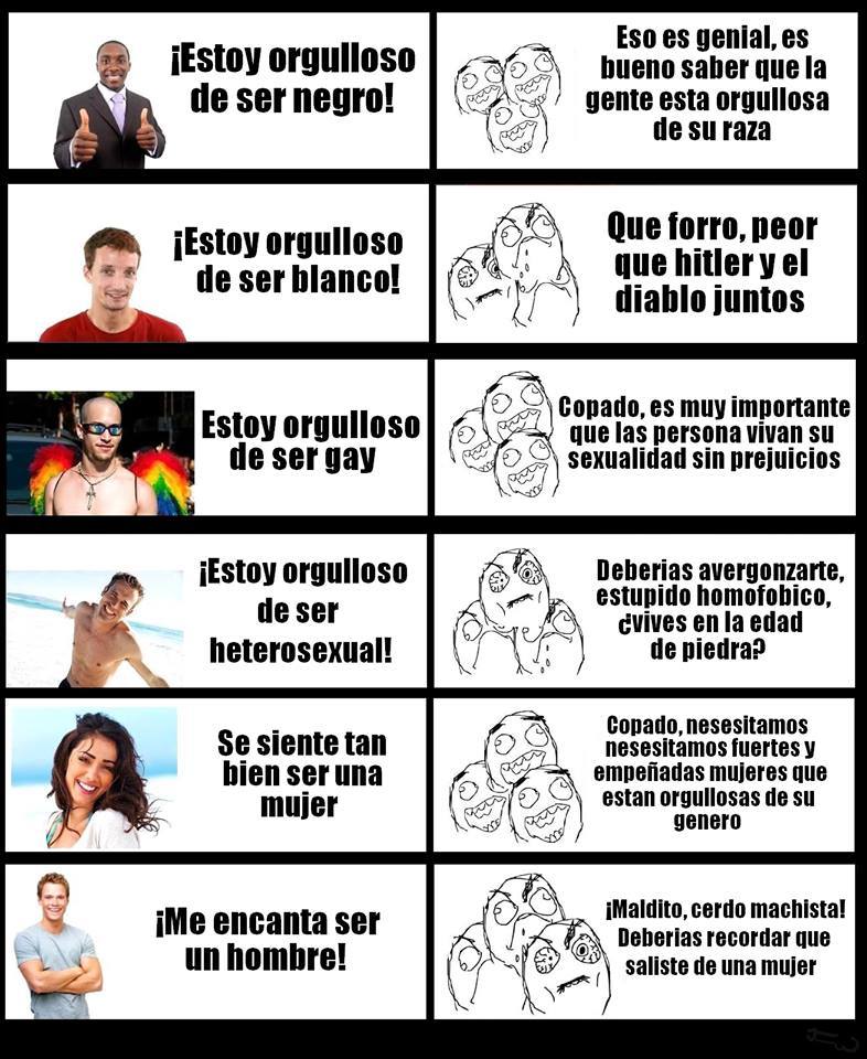 historiadoresuniversales:  Ahora es malo ser hombre blanco heterosexual, la dictadura