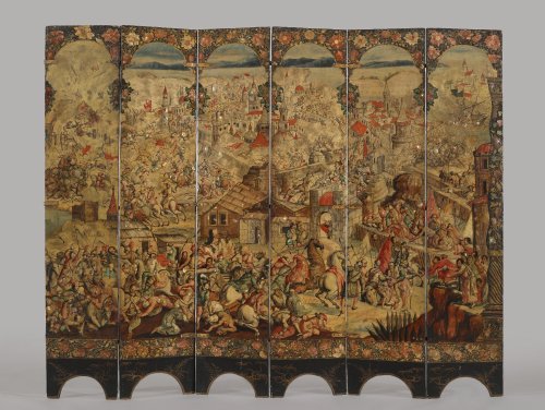 “Upon seeing this extraordinary, unique screen, with its two beautifully painted and inlaid sides, w