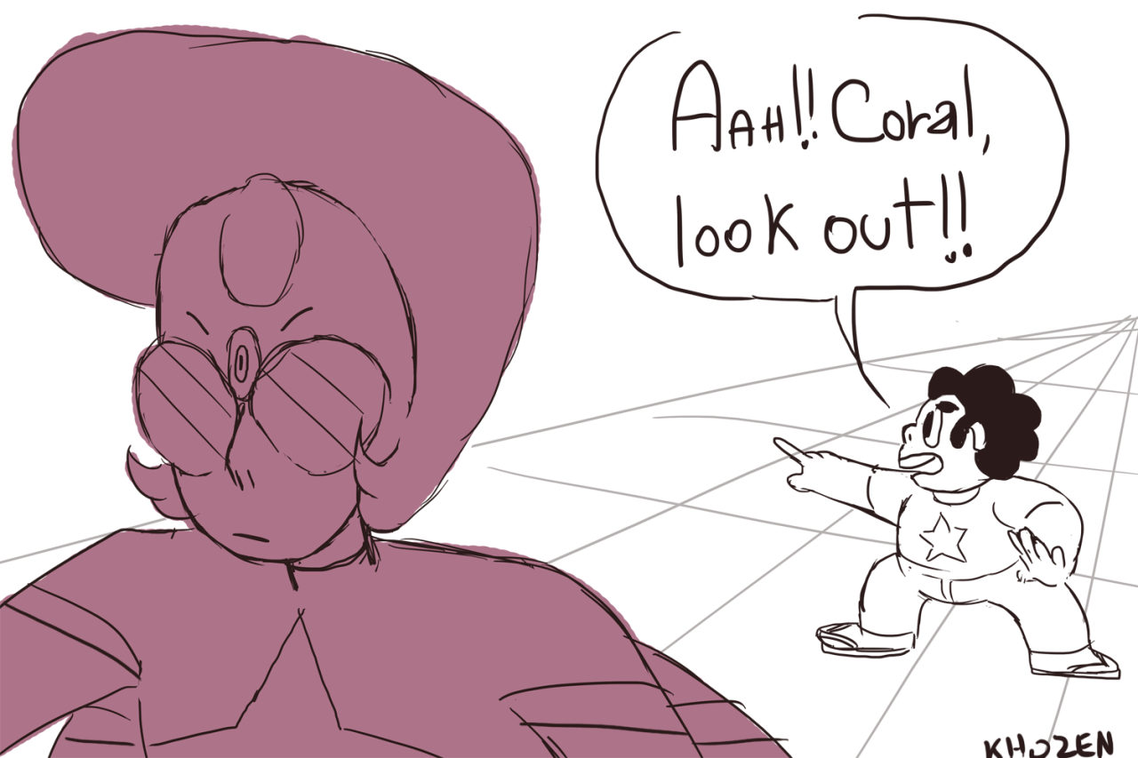khozen:  my take on a possible pearlnet fusion gem, coral! I like to think she’d