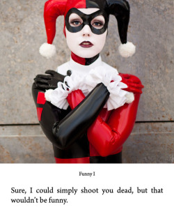 There are more excellent Harley Quinn cosplay images on the web than I’m able to invent captions. Here’s a small selection: