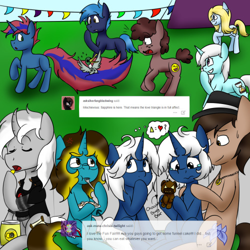 asksweetdisaster:  Sweet: Having a great time at the fair!! :DIn continuation to this little arc going on XD (( OK OMG FINALLY ONE MONTH LATER TAT This one took a while with some of the things I included in it >w<;;Sorry for the delay on my part