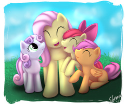 madame-fluttershy:  Auntie Fluttershy by: Shema-the-lioness  D’awww~! &lt;3