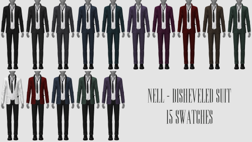 Disheveled Suit (EA’s Suit Edit)- hq compatible - base game compatible- 15 swatches- fullbody- male 