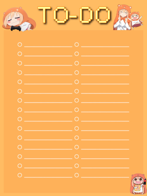 Saiki K + Umaru-chan To-do List Printables !