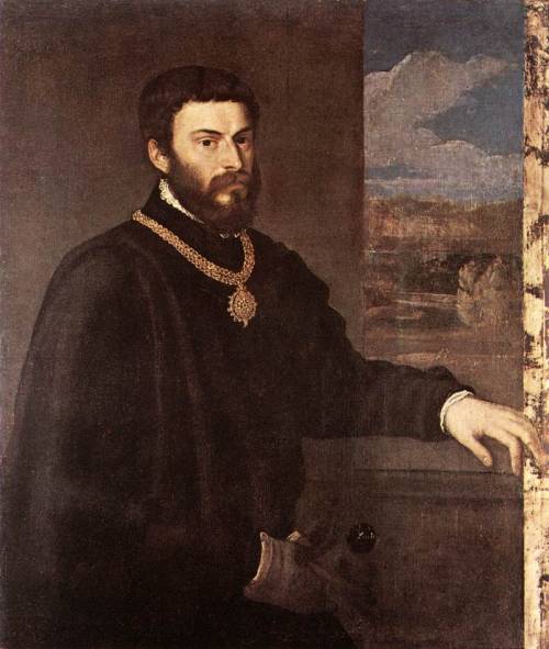 artist-titian:  Portrait of Count Antonio Porcia, 1548, TitianMedium: oil,canvas
