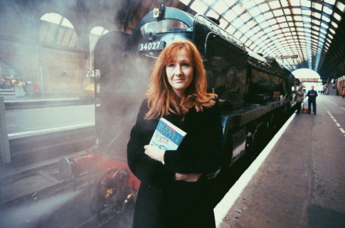 JK Rowling photographed at London King&rsquo;s Cross Railway Station, England, 1999