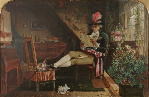 friederike-rivaille:needsmoreresearch:Robespierre sitting around in his feathery hat and checking hi