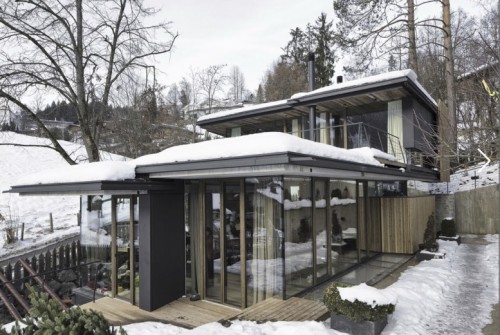 {Rustic and refined. A modern lodge. Always pine for something woodsy around this time of year.} Enc