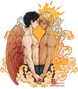 mori-the-witch:    Zephyros   and Apollo(inspired