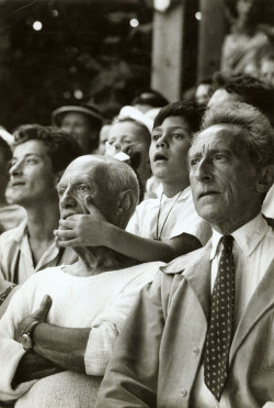 Pablo Picasso, Son Claude and Jean Cocteau