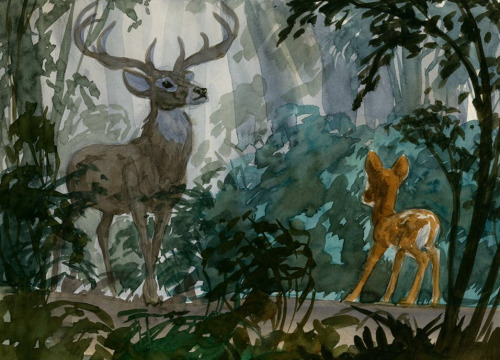 scurviesdisneyblog - Visual development for Bambi