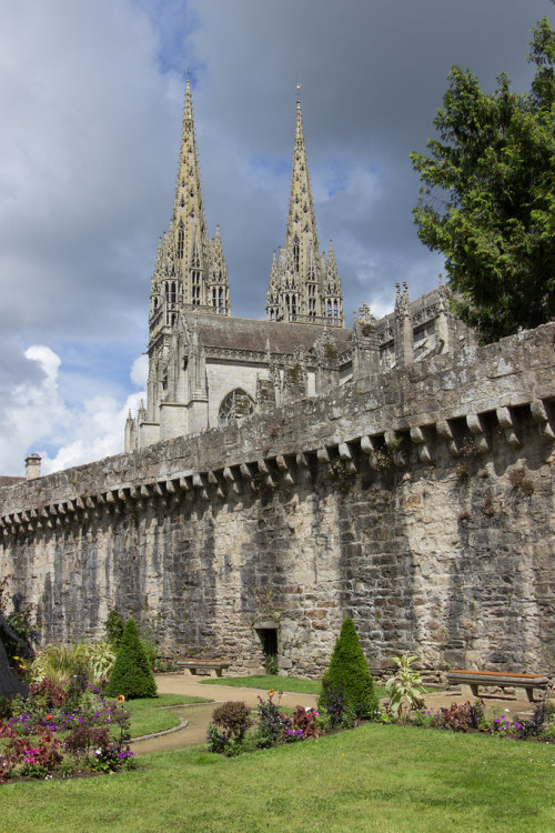 Quimper, France by Billy Wilson Photography A section of the city wall with the cathedral in the bac