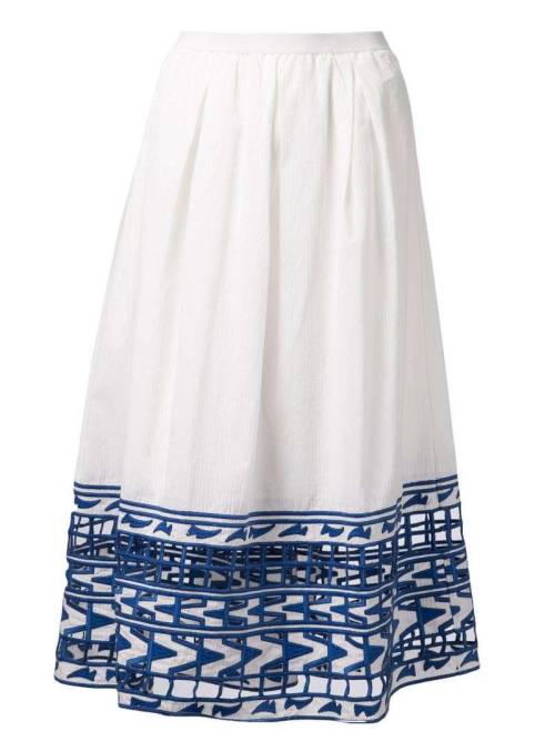SEA long embroidered skirt