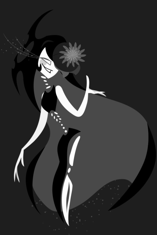 space-struck: [Finished the goddess of death, yep she’s all black and white, what else did you expec