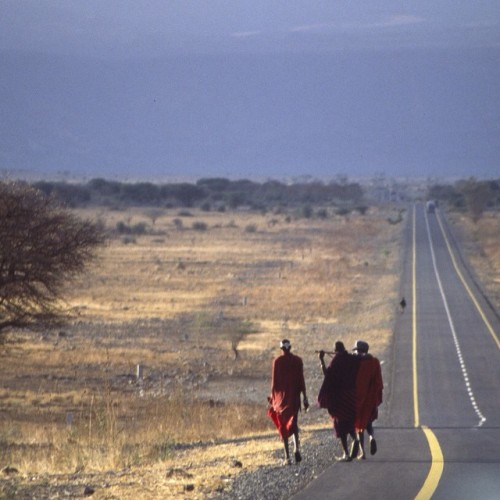 #Masai Warrior #nomads On The Road To #Nairobi. Just Outside #Arusha, #Tanzania. This Is One Of My Favorite