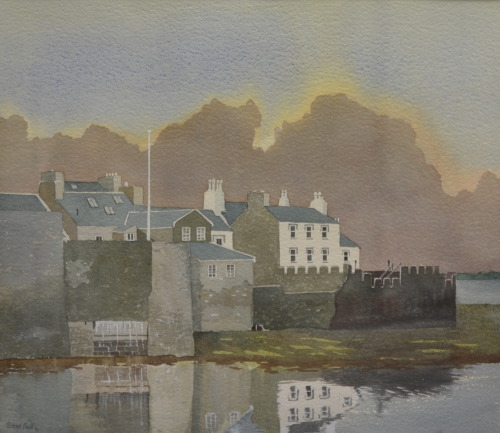 Simon Hall - Castletown Harbour, Isle of Man, watercolour, 2002Subtle colours. 