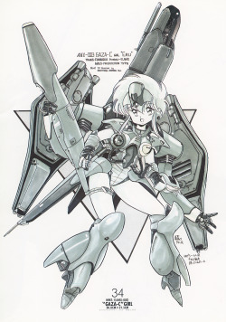 80sanime:  Gaza-C &amp; Gundam Mk.V Girls by Akitaka Mika