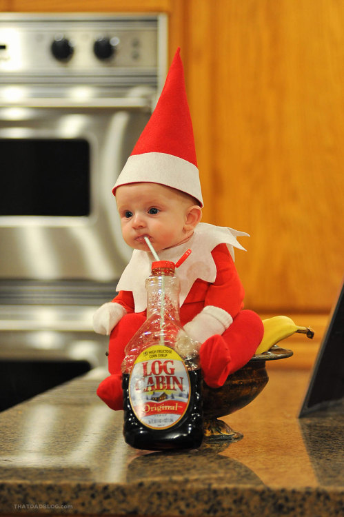 conflictingheart: Dad-Of-Six Turns His Baby Into Adorable Elf On The Shelf Awww wth