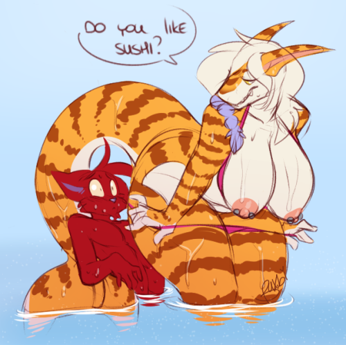 buxbi:Another one I did during Sharkweek (ft. @catminion)Twitter | Furaffinity | Picarto | Other  